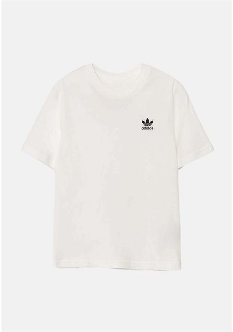 T-shirt a manica corta bianca per bambino e bambina con ricamo logo ADIDAS ORIGINALS | IX5266.